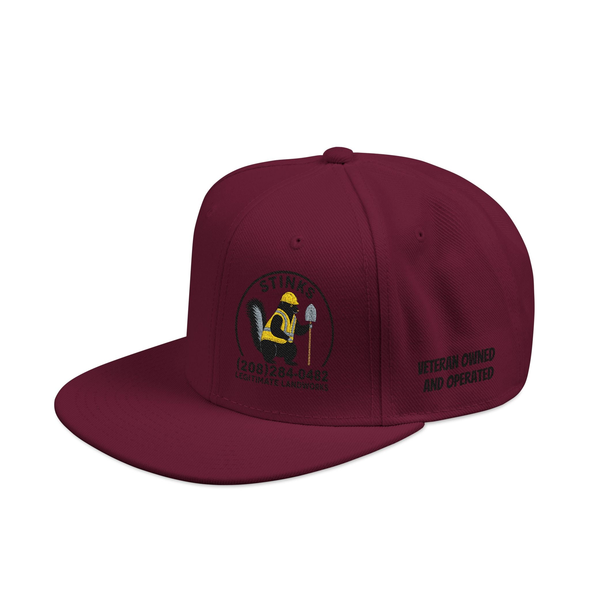 Snapback Hat — Embroidered Yellow Duck Logo, "Veteran Owned" Side Text
