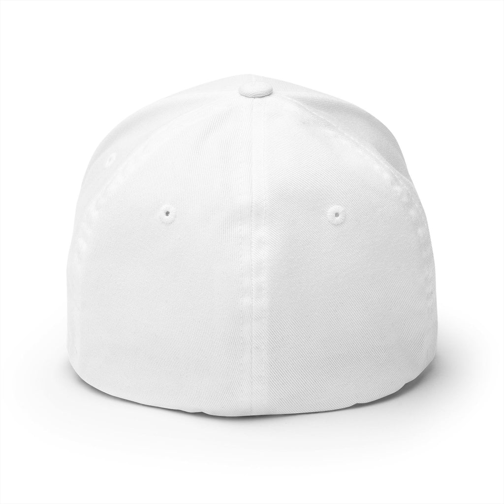 Embroidered 'Stinks' Skunk Logo Cap — White Structured Baseball Hat