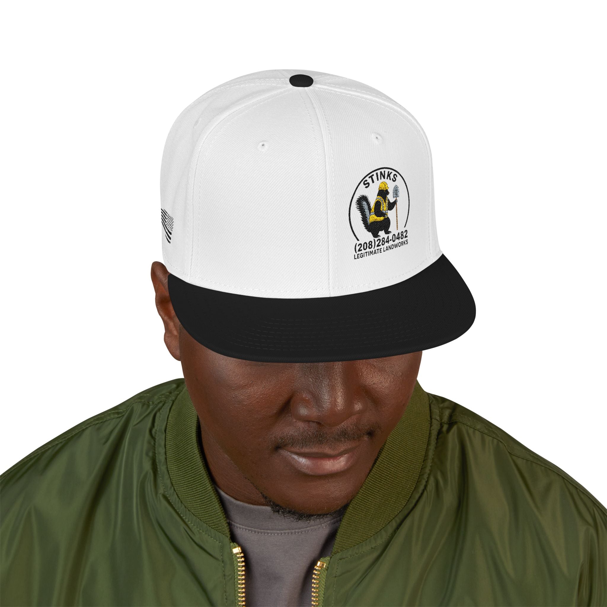 Snapback Hat — Embroidered Yellow Duck Logo, "Veteran Owned" Side Text