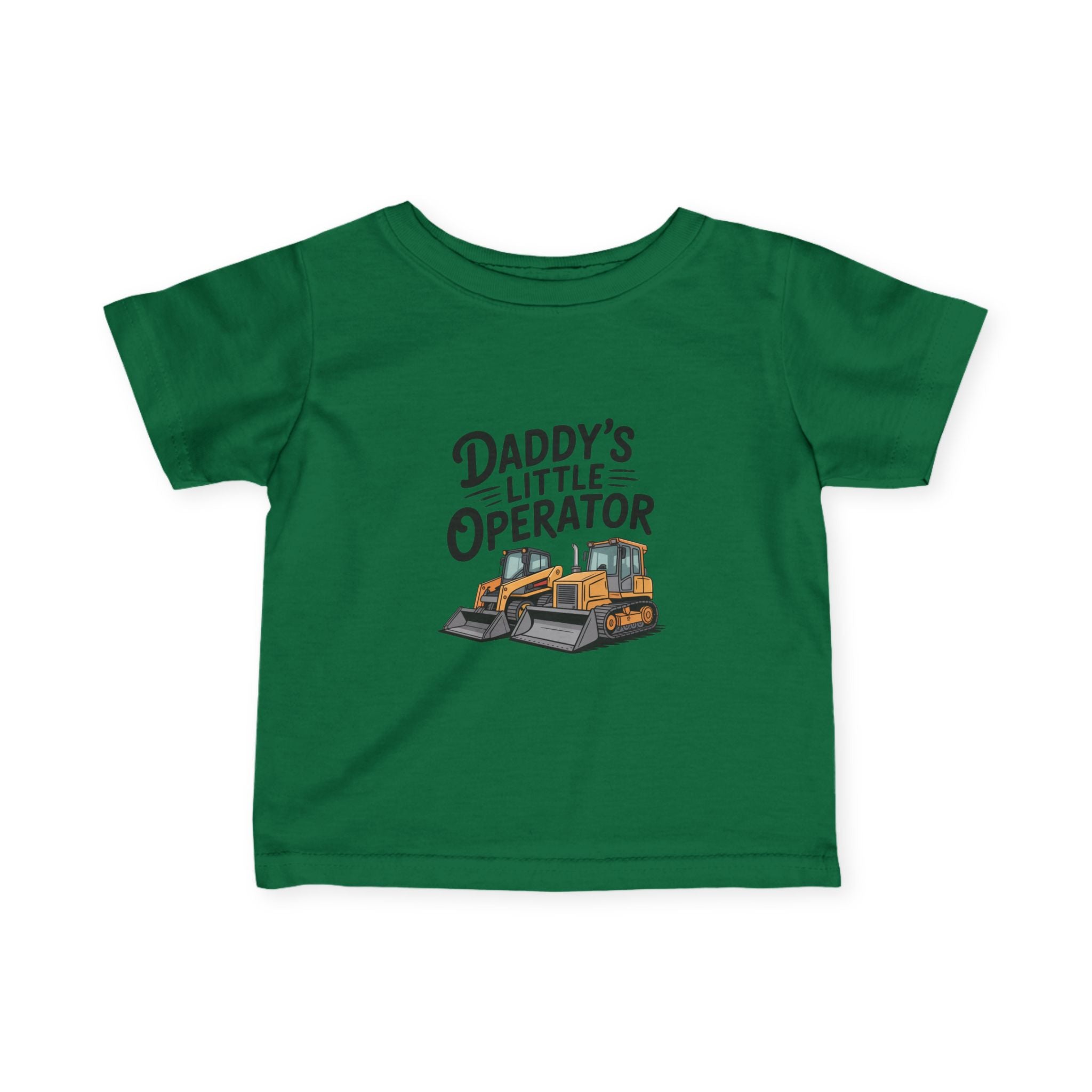 Daddy’s Little Operator Infant Tee — Cute Bulldozer Baby Shirt