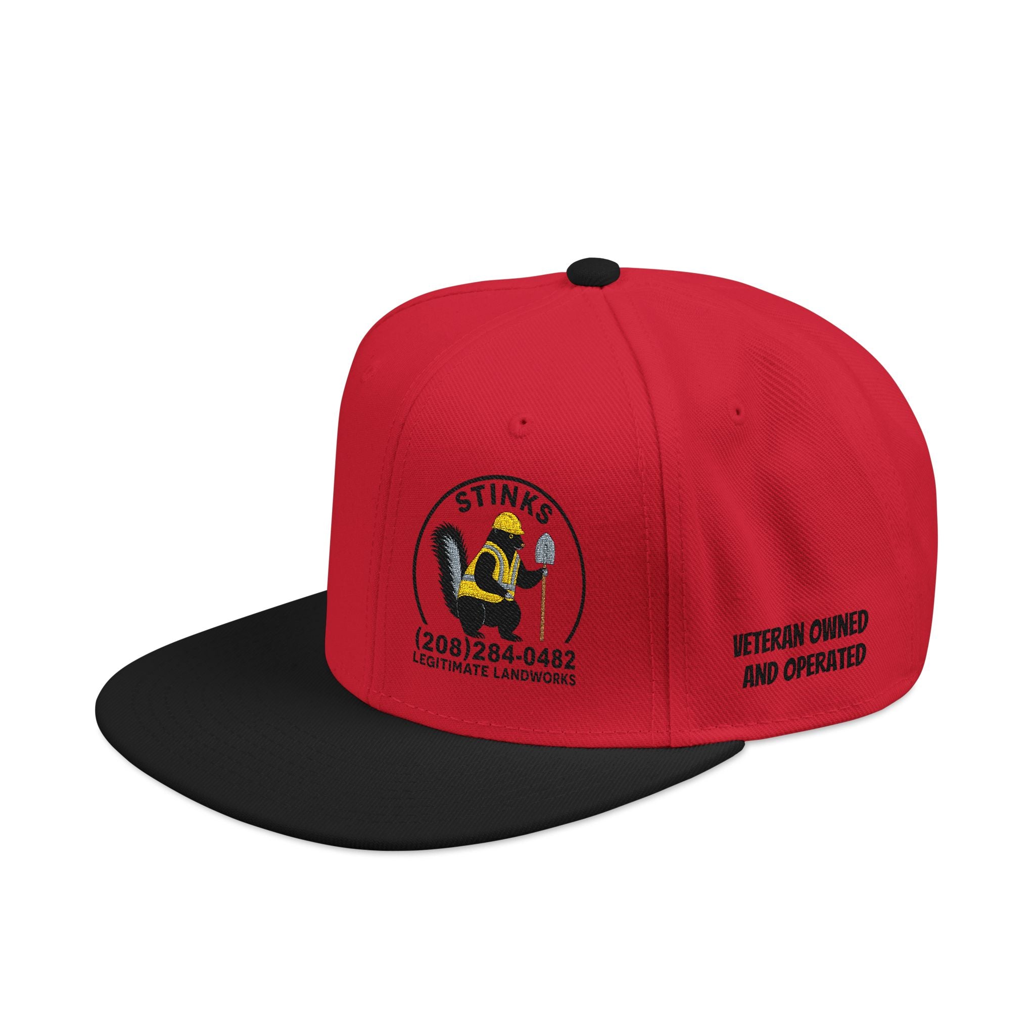 Snapback Hat — Embroidered Yellow Duck Logo, "Veteran Owned" Side Text