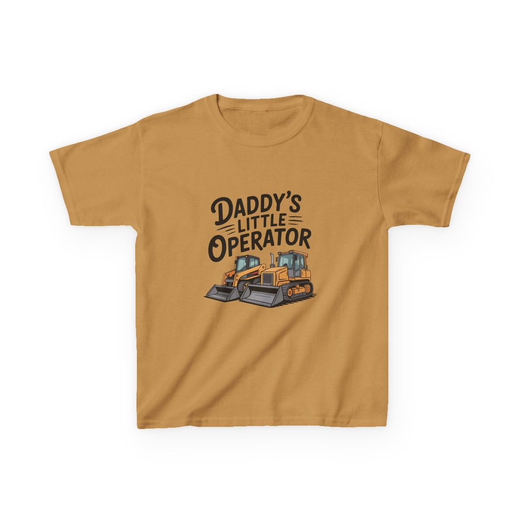 Daddy's Little Operator Kids T-Shirt — Construction Bulldozer Tee for Toddlers