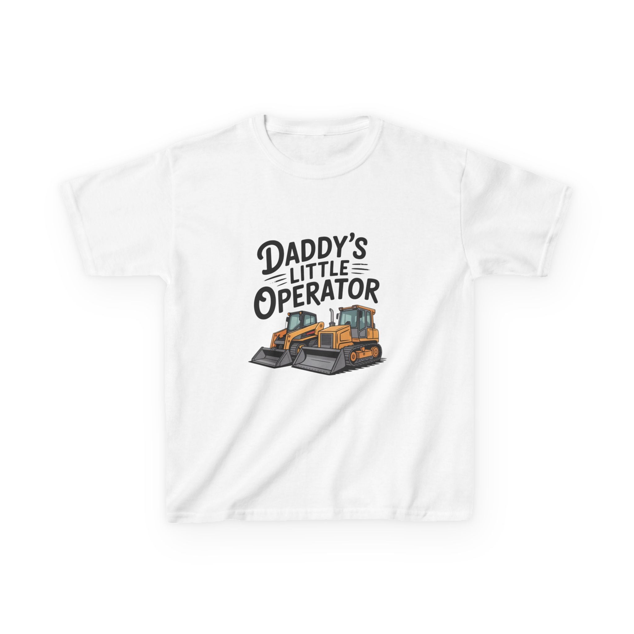Daddy's Little Operator Kids T-Shirt — Construction Bulldozer Tee for Toddlers