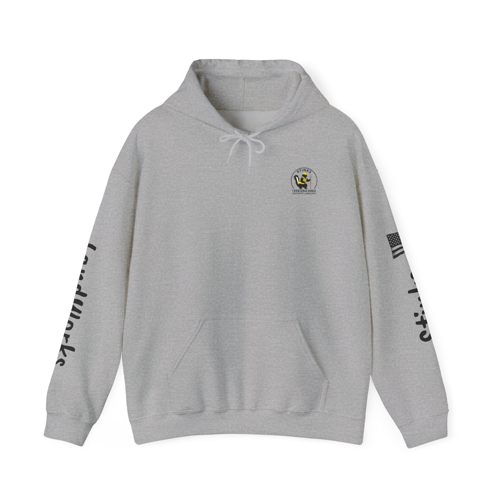 Construction Skunk Bulldozer Hoodie – 'Stinks Landworks' Graphic Workwear Hoodie