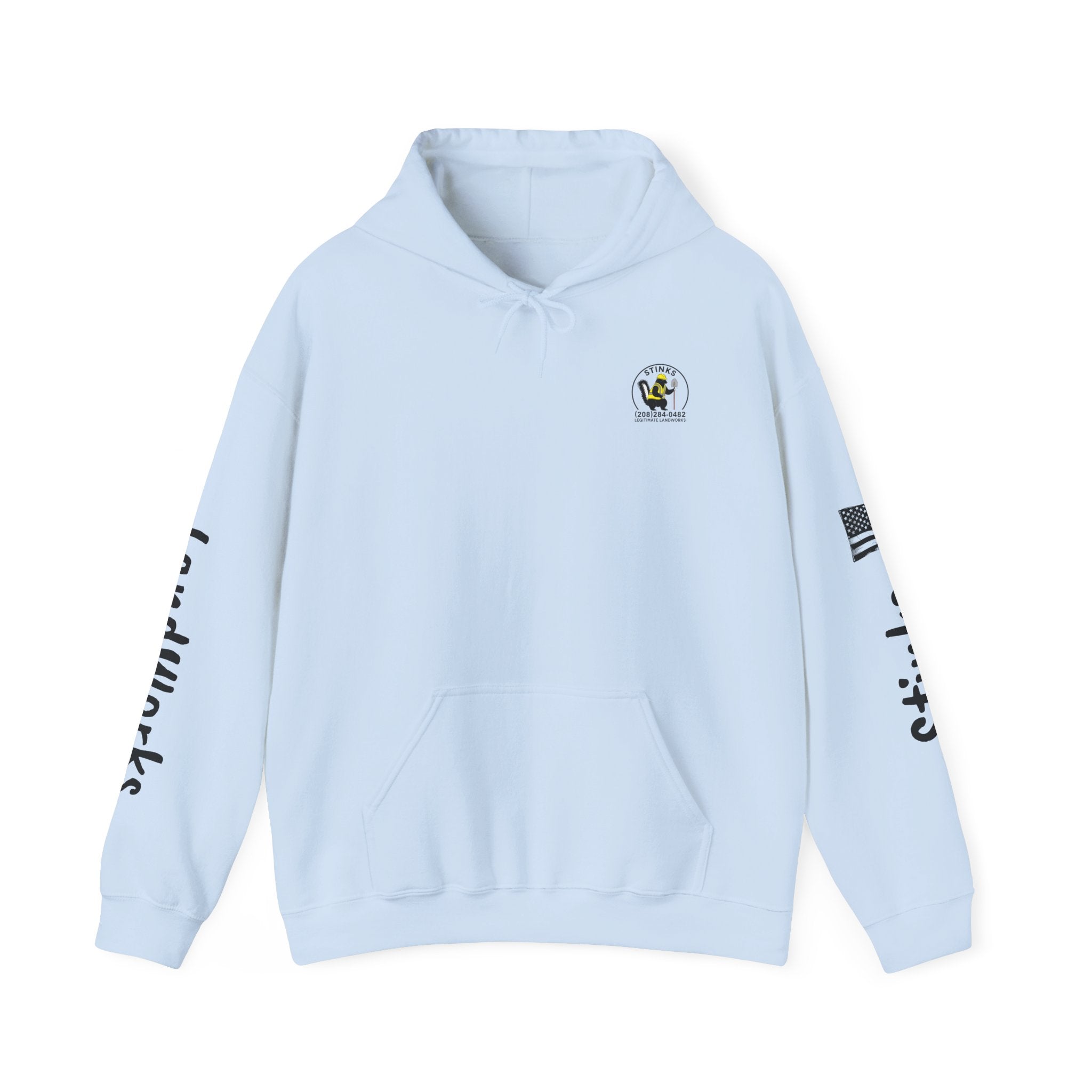Construction Skunk Bulldozer Hoodie – 'Stinks Landworks' Graphic Workwear Hoodie