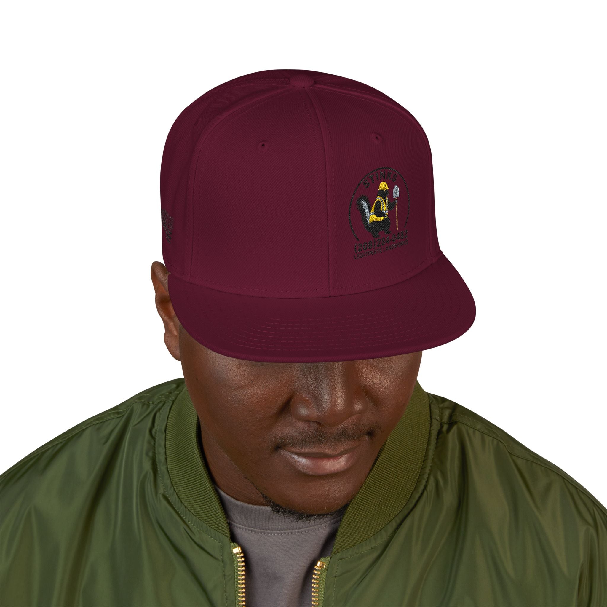 Snapback Hat — Embroidered Yellow Duck Logo, "Veteran Owned" Side Text