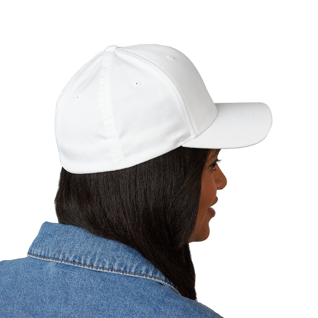 Embroidered 'Stinks' Skunk Logo Cap — White Structured Baseball Hat
