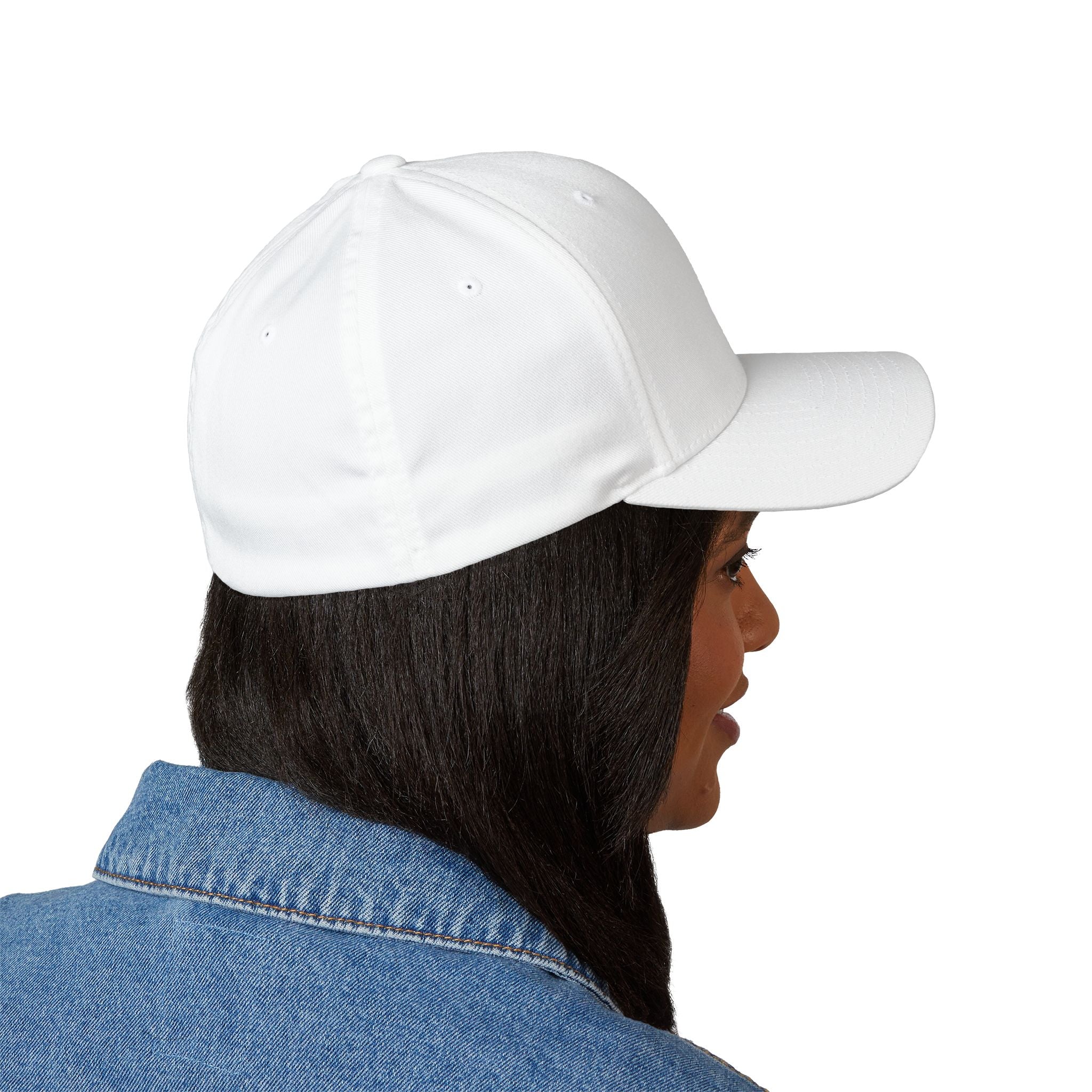 Embroidered 'Stinks' Skunk Logo Cap — White Structured Baseball Hat