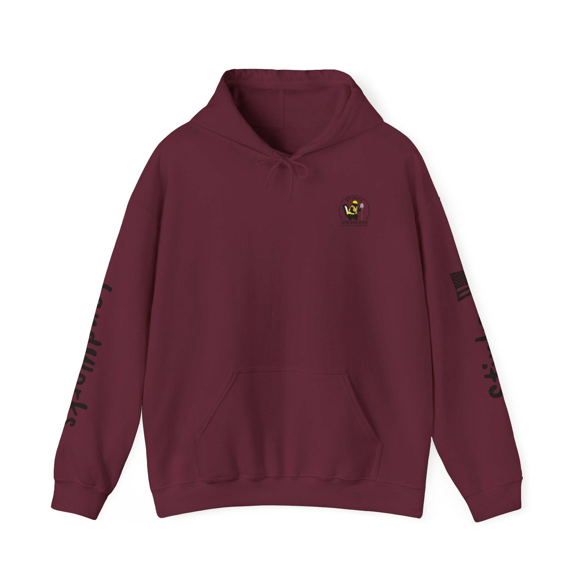 Construction Skunk Bulldozer Hoodie – 'Stinks Landworks' Graphic Workwear Hoodie