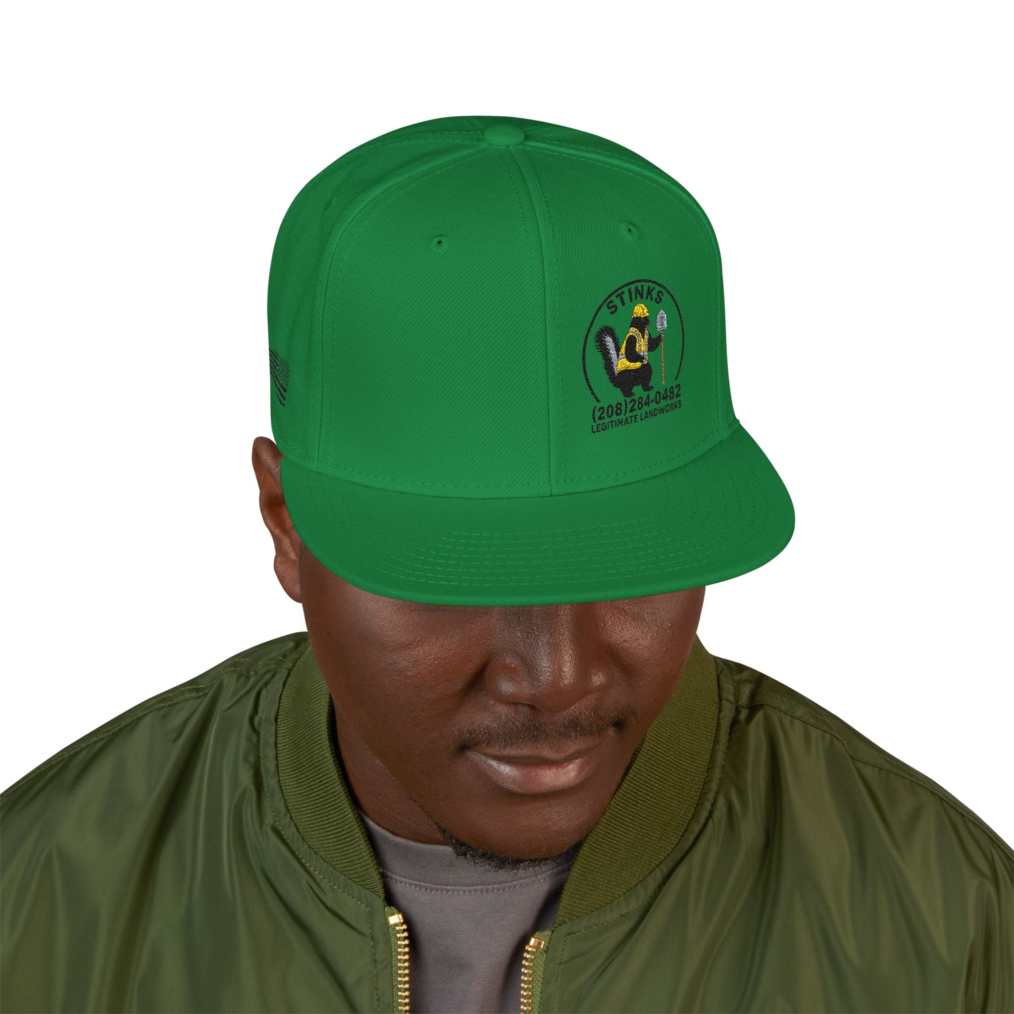 Snapback Hat — Embroidered Yellow Duck Logo, "Veteran Owned" Side Text