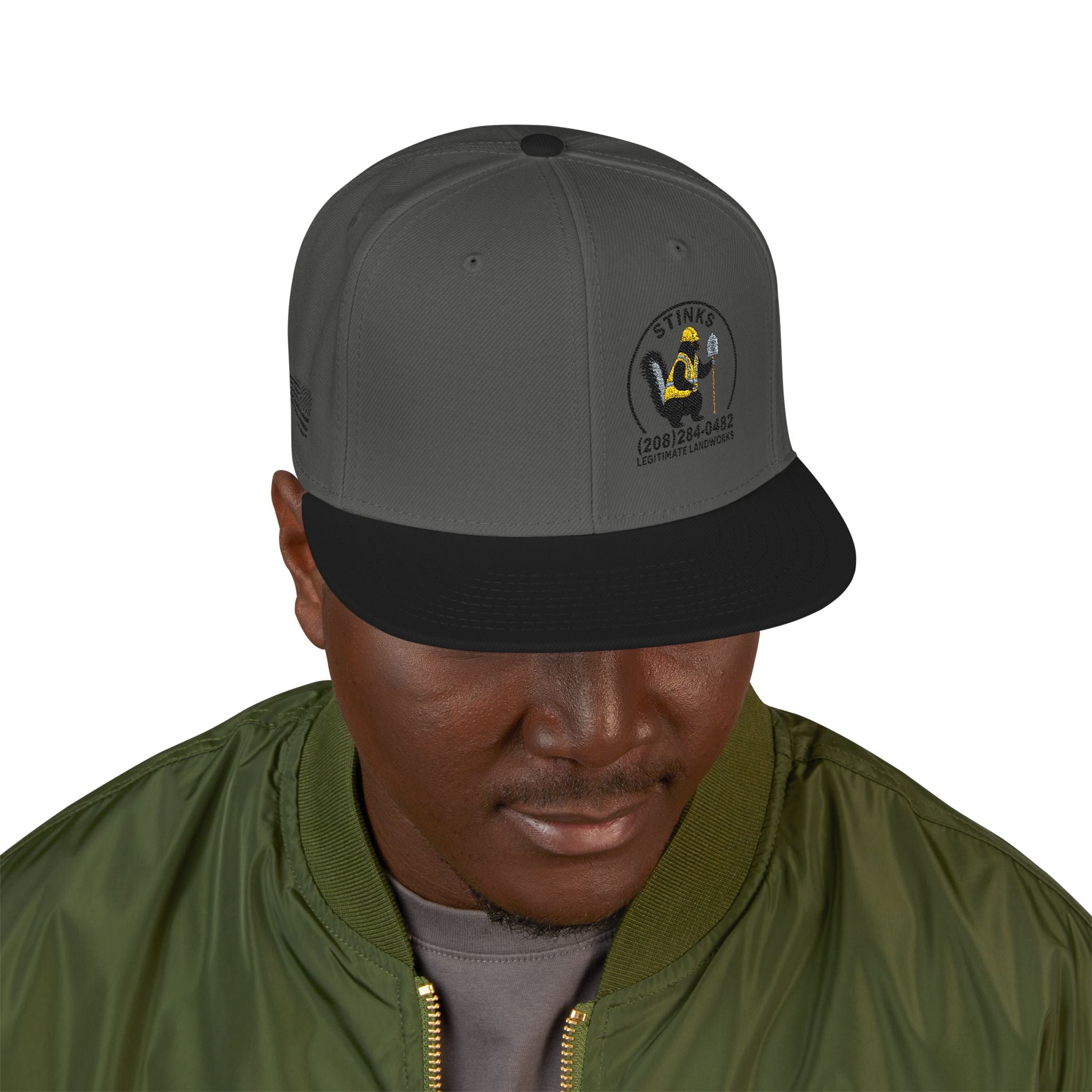 Snapback Hat — Embroidered Yellow Duck Logo, "Veteran Owned" Side Text