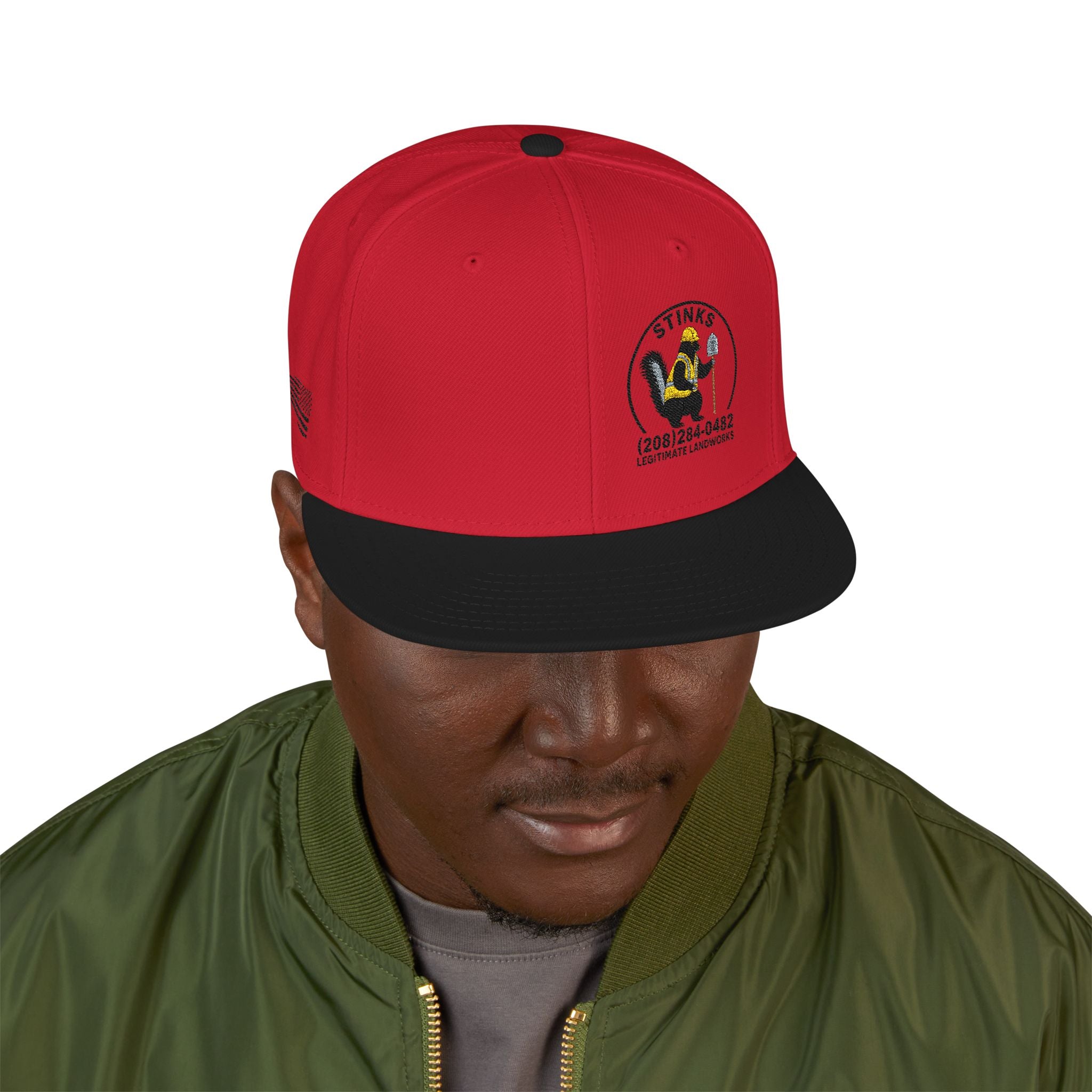 Snapback Hat — Embroidered Yellow Duck Logo, "Veteran Owned" Side Text