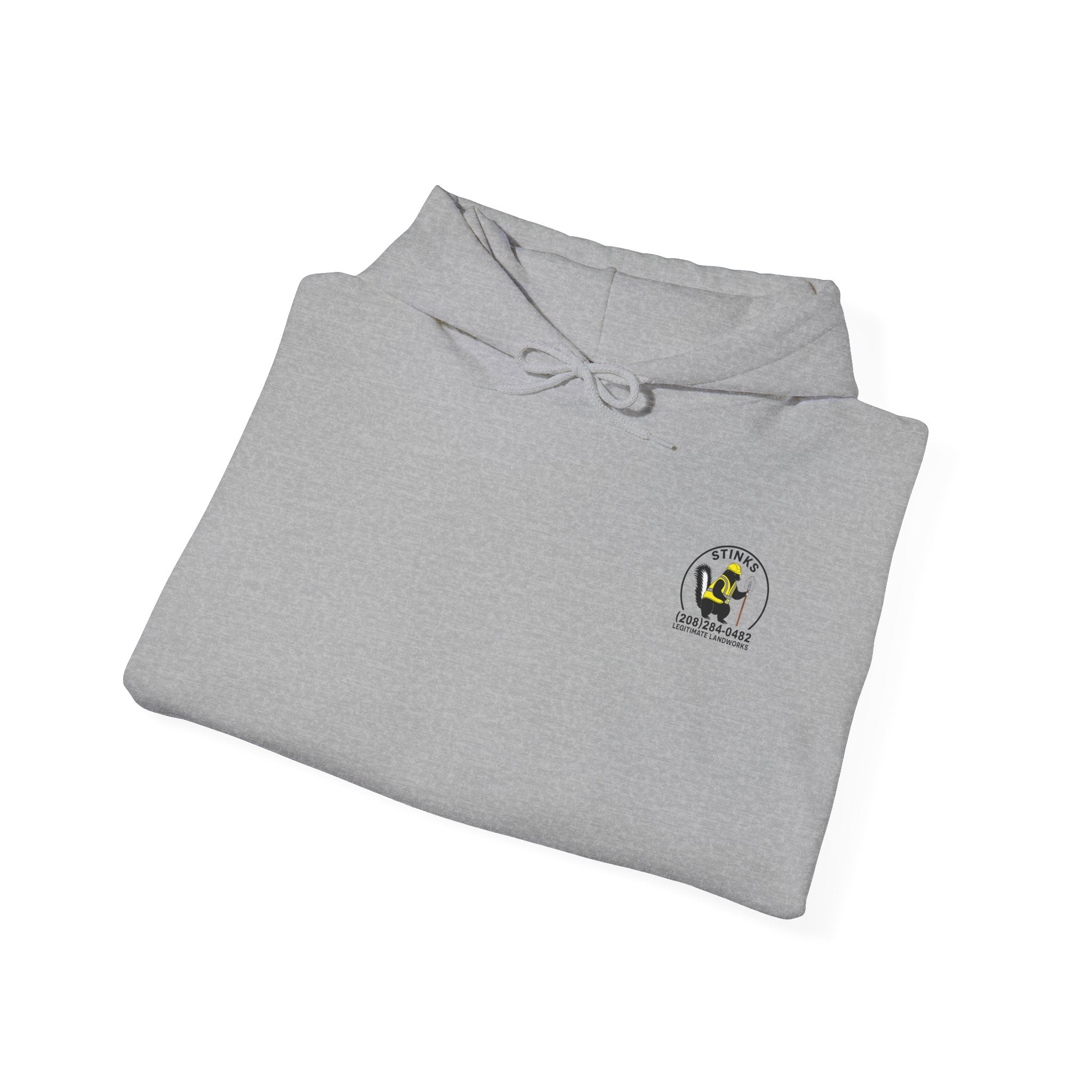 Construction Skunk Bulldozer Hoodie – 'Stinks Landworks' Graphic Workwear Hoodie