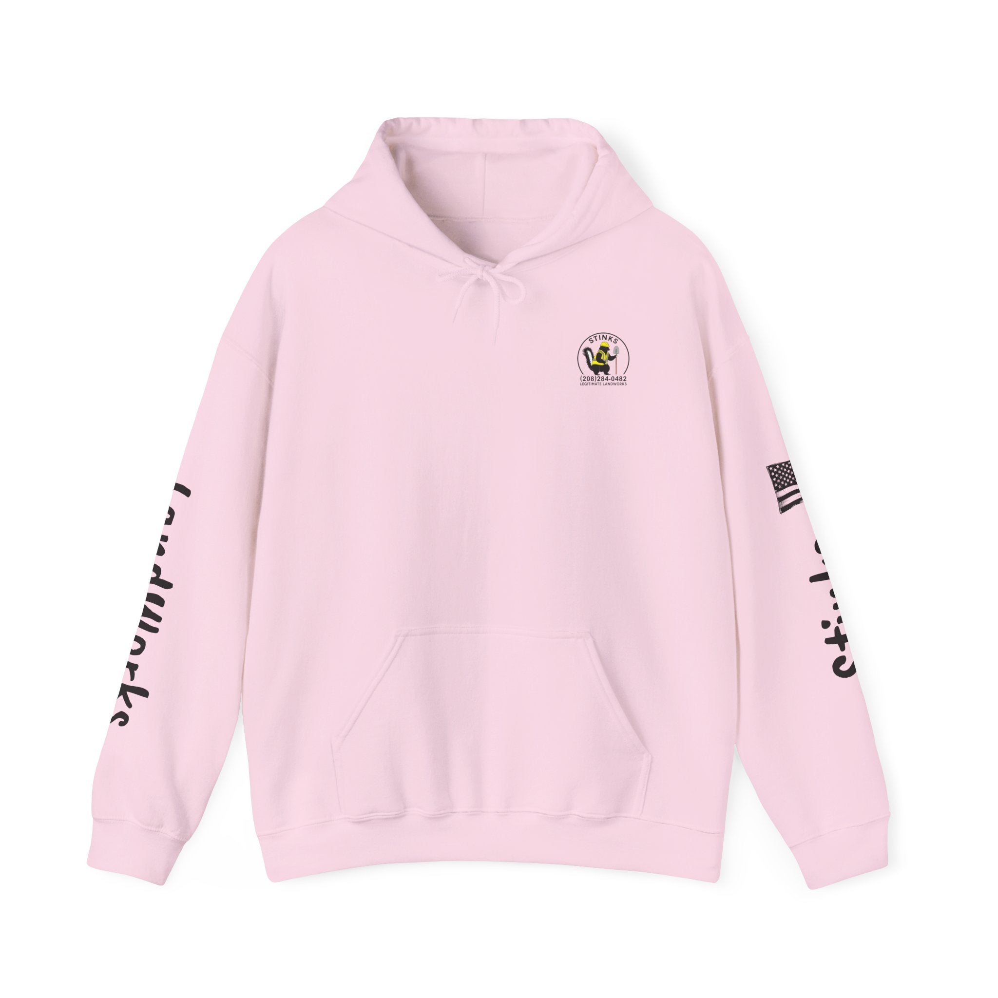 Construction Skunk Bulldozer Hoodie – 'Stinks Landworks' Graphic Workwear Hoodie