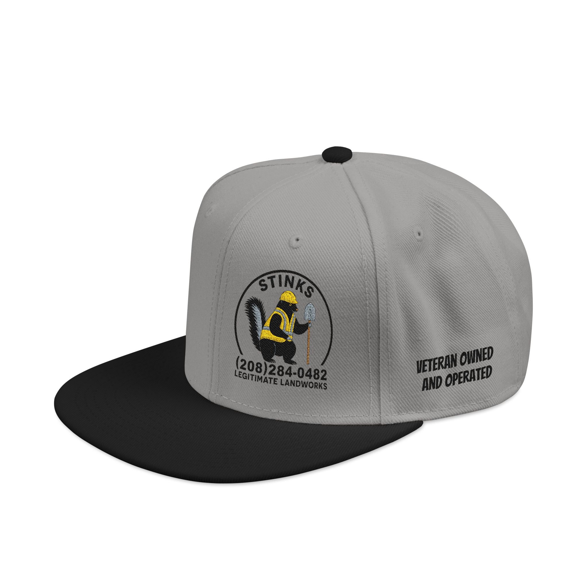 Snapback Hat — Embroidered Yellow Duck Logo, "Veteran Owned" Side Text