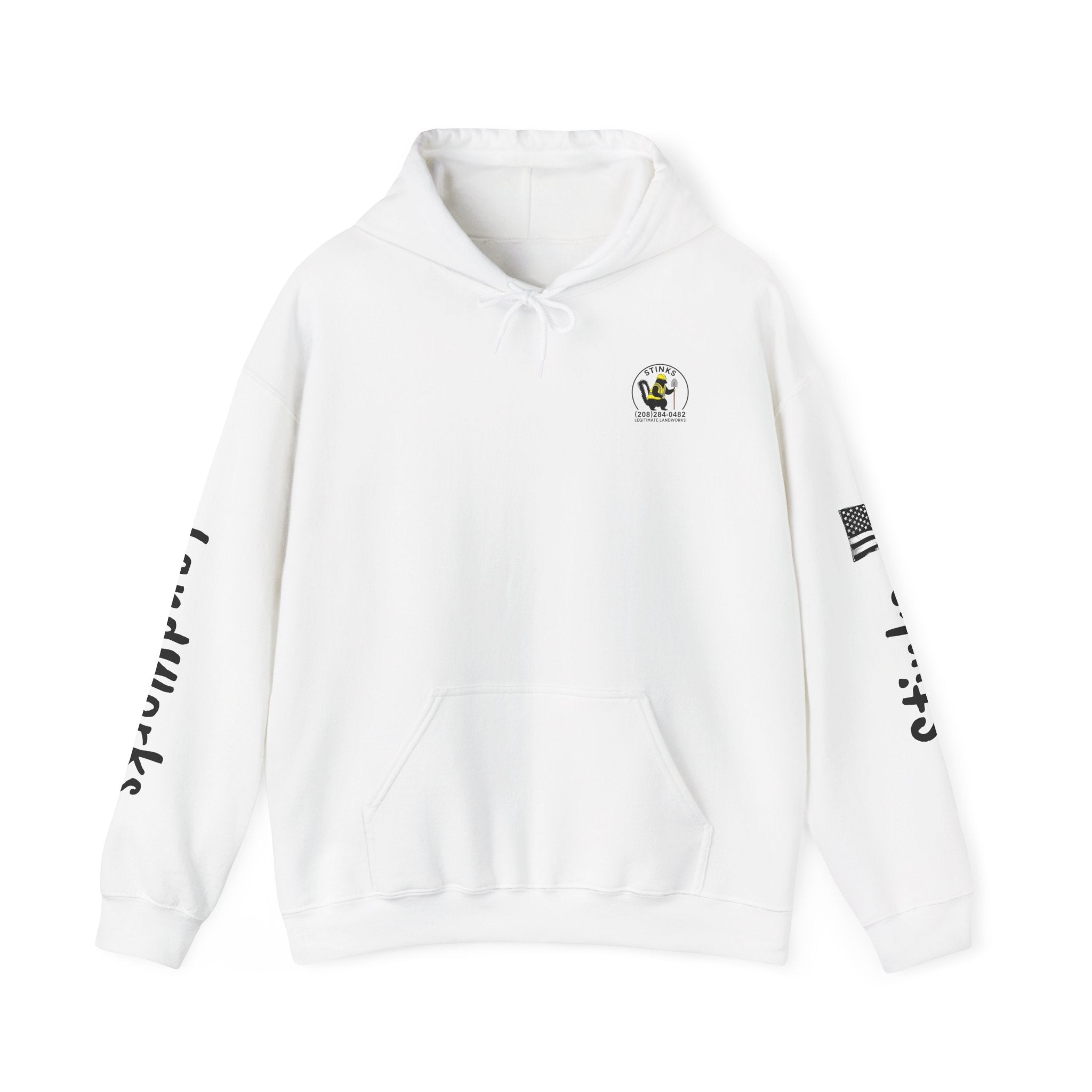 Construction Skunk Bulldozer Hoodie – 'Stinks Landworks' Graphic Workwear Hoodie