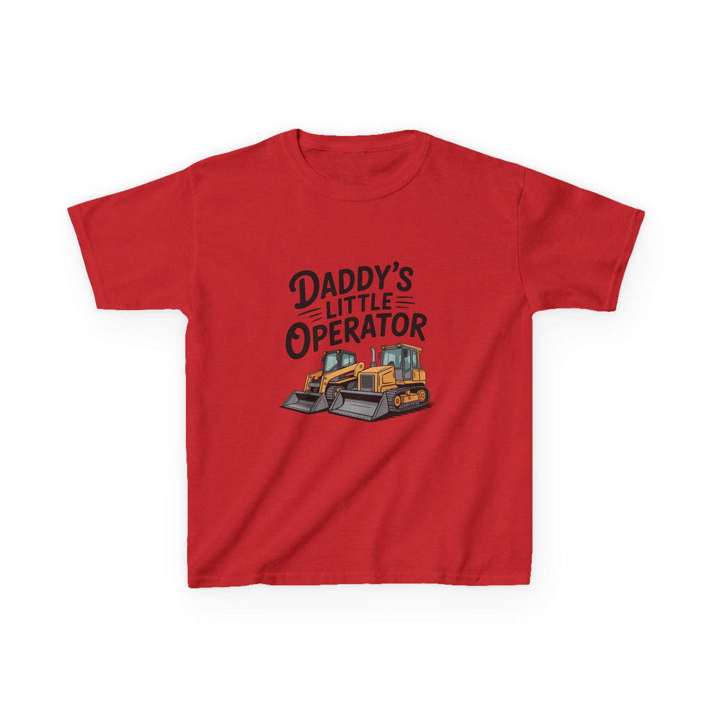 Daddy's Little Operator Kids T-Shirt — Construction Bulldozer Tee for Toddlers