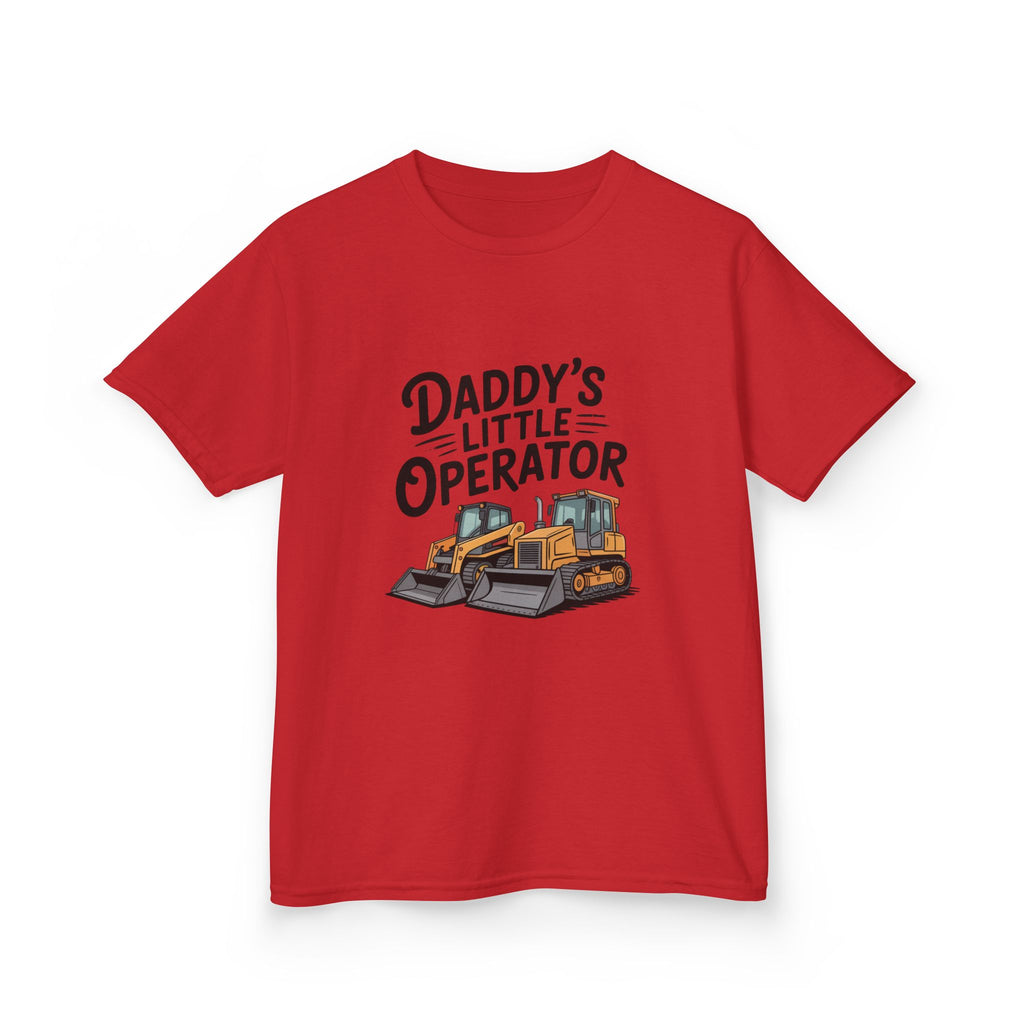 Daddy's Little Operator Kids T-Shirt — Construction Bulldozer Tee for Toddlers
