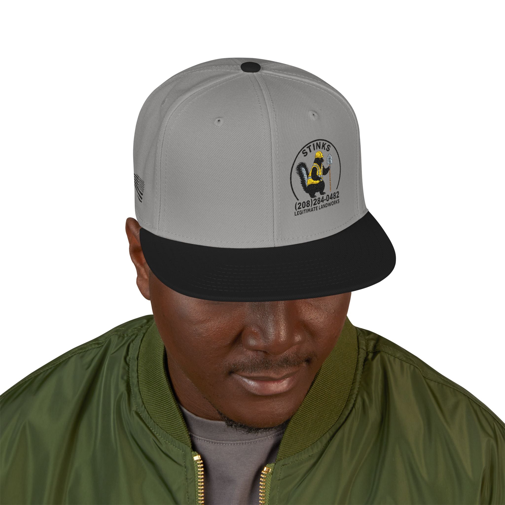 Snapback Hat — Embroidered Yellow Duck Logo, "Veteran Owned" Side Text