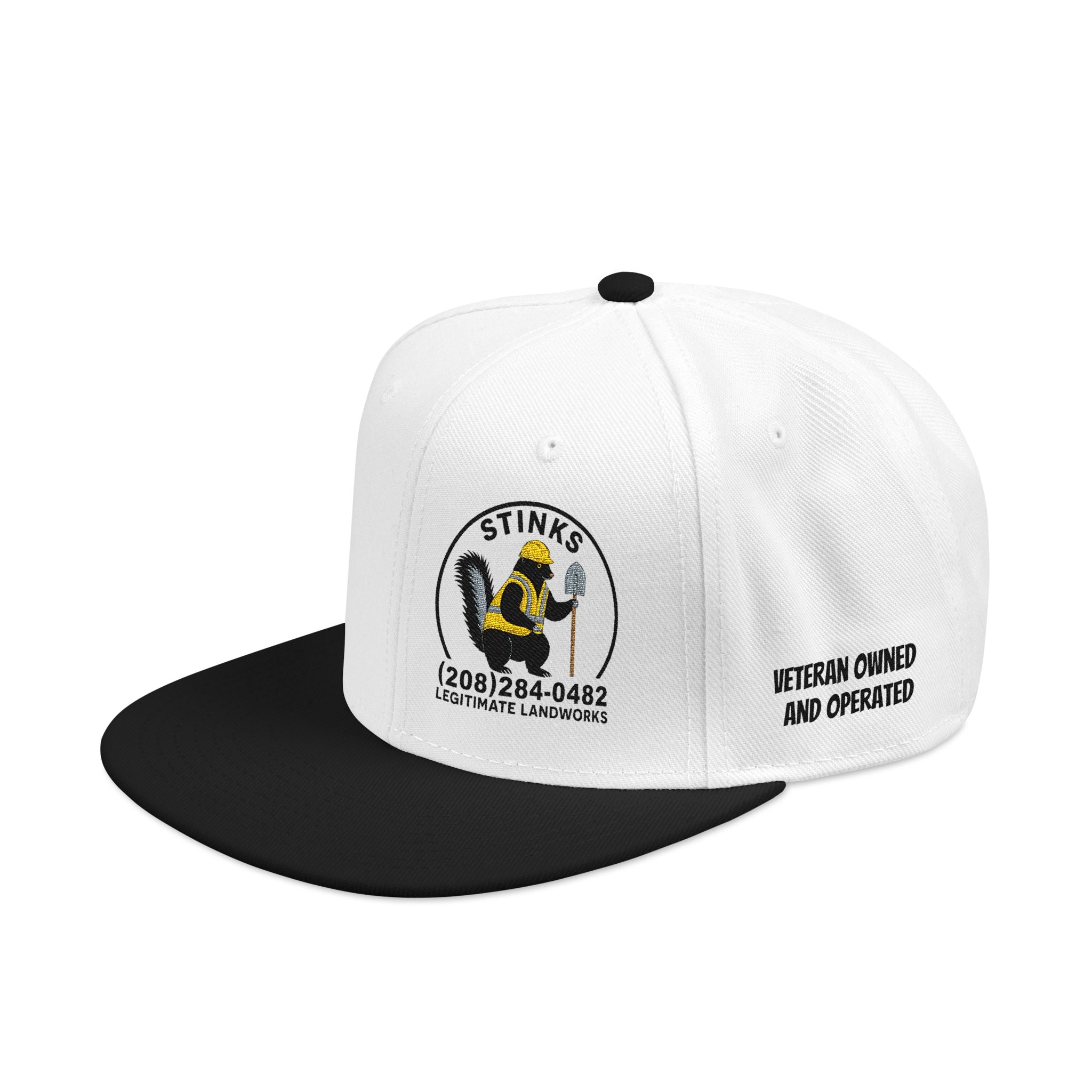 Snapback Hat — Embroidered Yellow Duck Logo, "Veteran Owned" Side Text