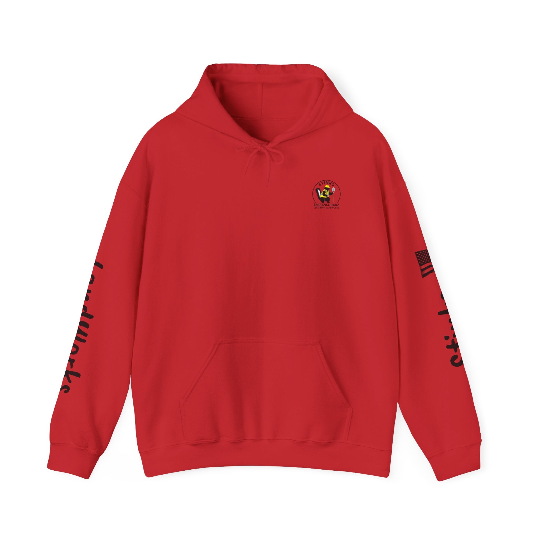 Construction Skunk Bulldozer Hoodie – 'Stinks Landworks' Graphic Workwear Hoodie